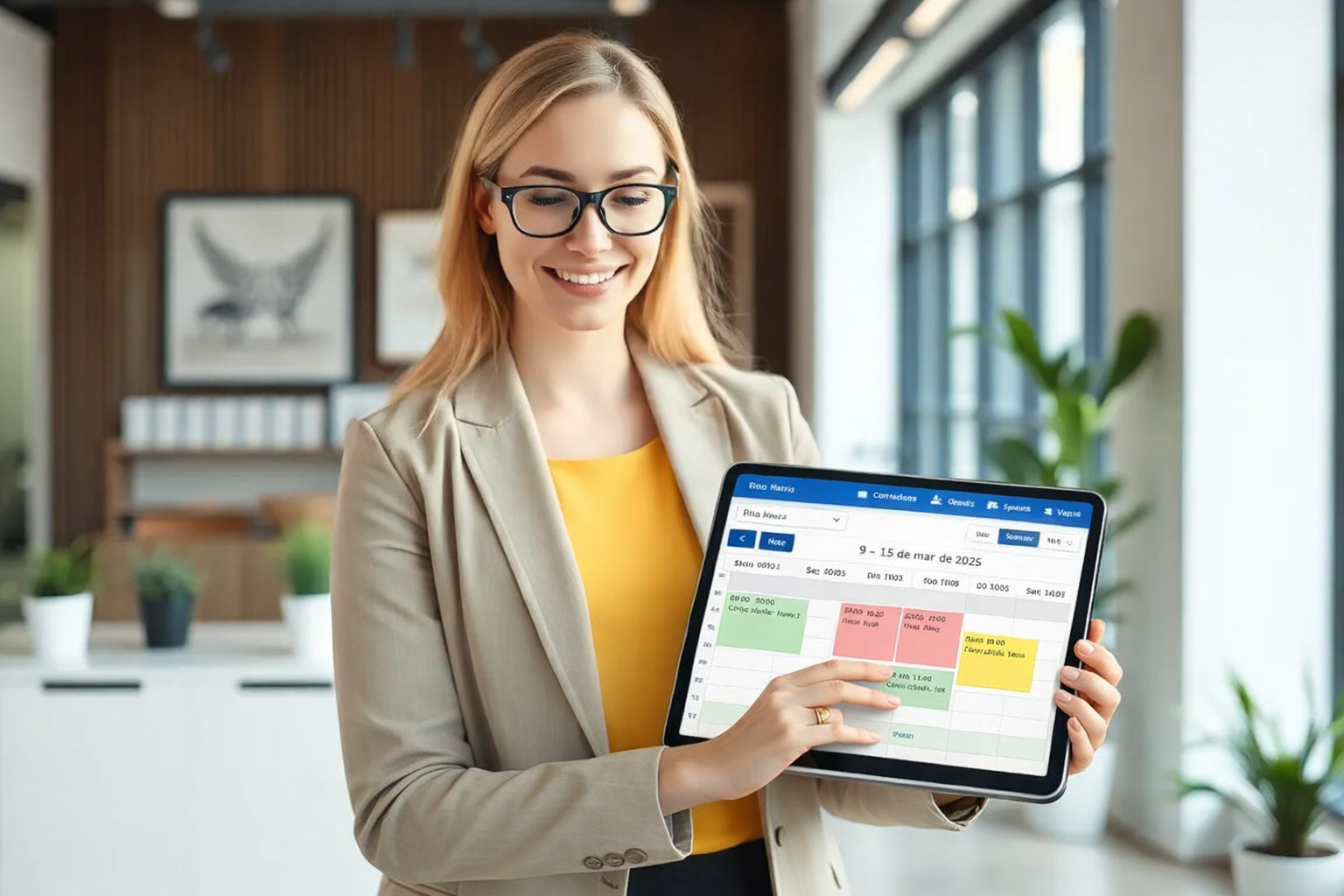 Profissional a gerir marcações online